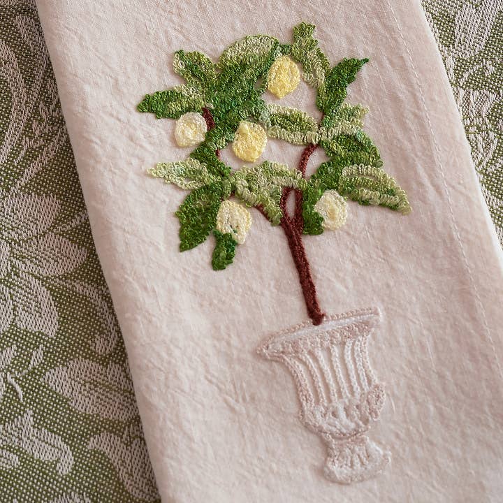 BUSATTI - Wholesale Dinner & Cloth Napkin - ITALIAN GARDEN - Set of 2 embroidered napkins14