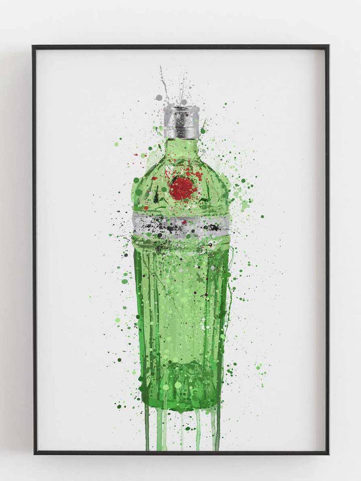 Gin Bottle Wall Art Print 'Emerald 2.0' for wholesale by We Love Prints