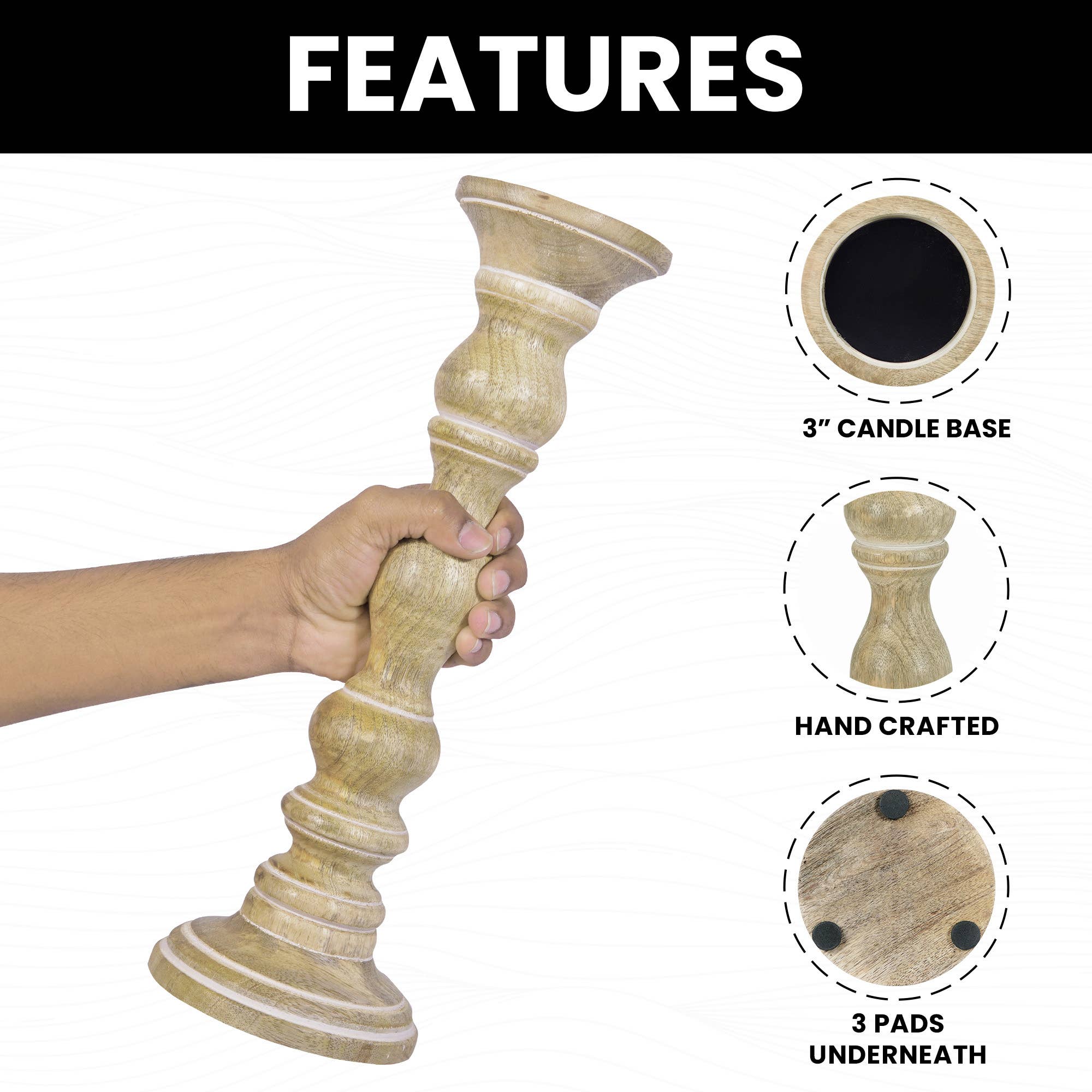 Mela Artisans - Wholesale Candle Holder - Willow Candle Holder Set of 3, 2 finish options3