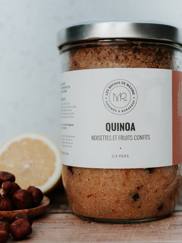 Quinoa, hazelnuts and candied fruits for wholesale by Les bocaux de Maxime