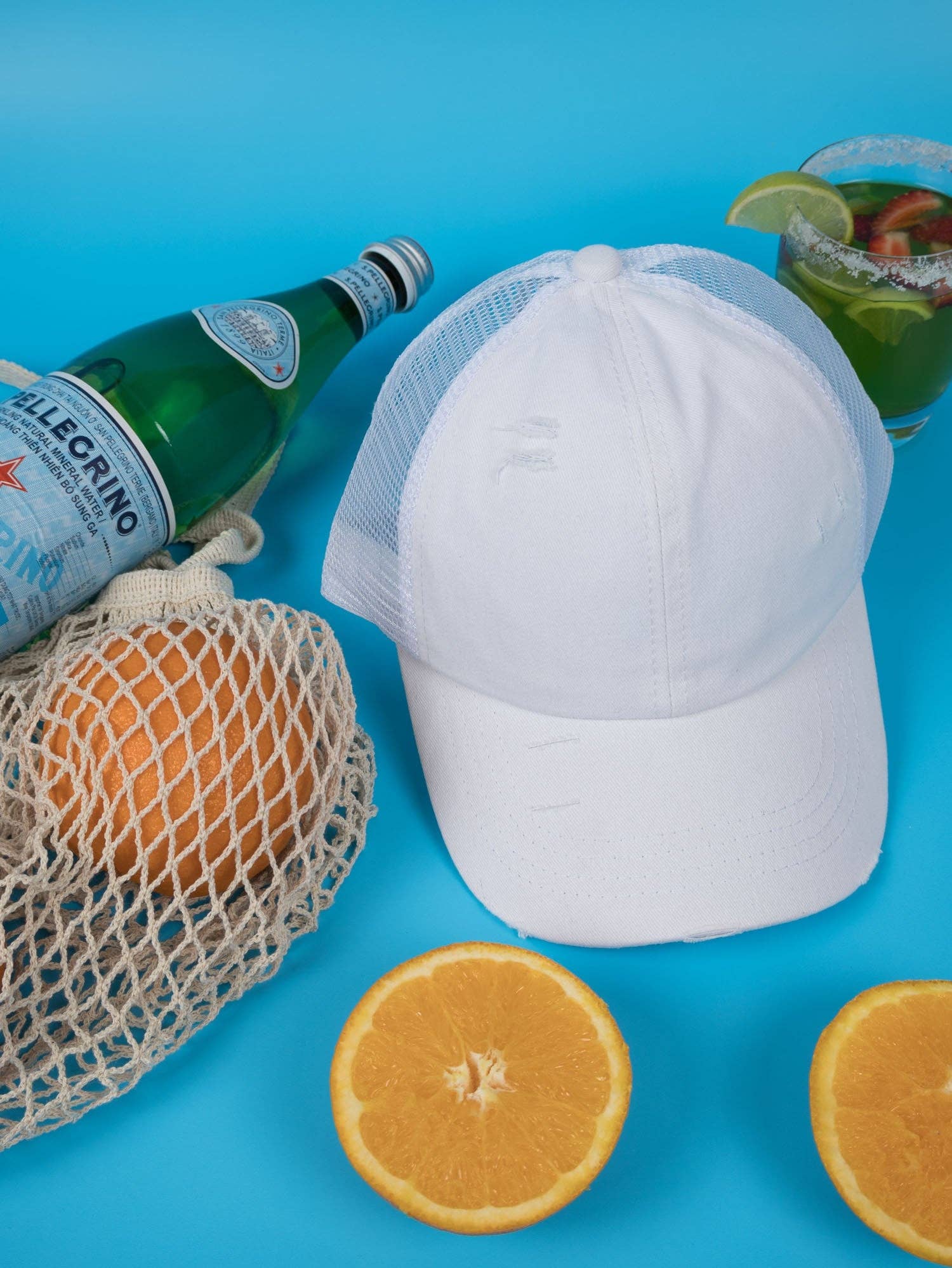 Nakoa The Label - Wholesale Ponytail cap – Women’s - Vintage Washed Cap - 100% Cotton - Byron Bay - Ponytail Cap - White