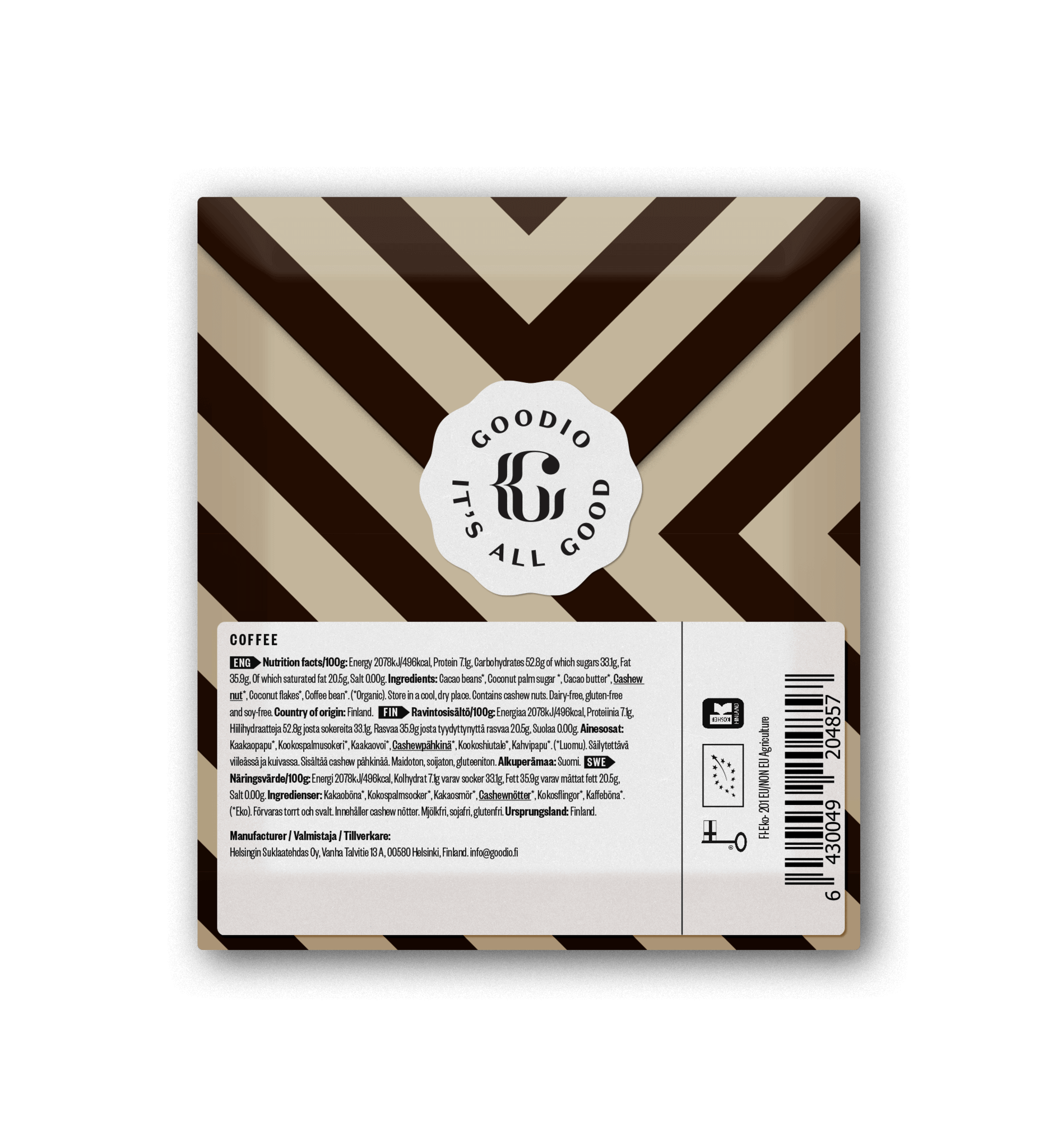 Goodio Chocolate - Wholesale Chocolate Bar - Coffee Chocolate 56%3