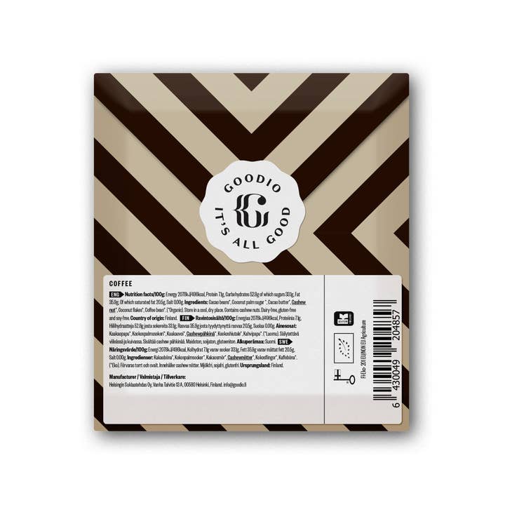 Goodio Chocolate - Wholesale Chocolate Bar - Coffee Chocolate 56%3