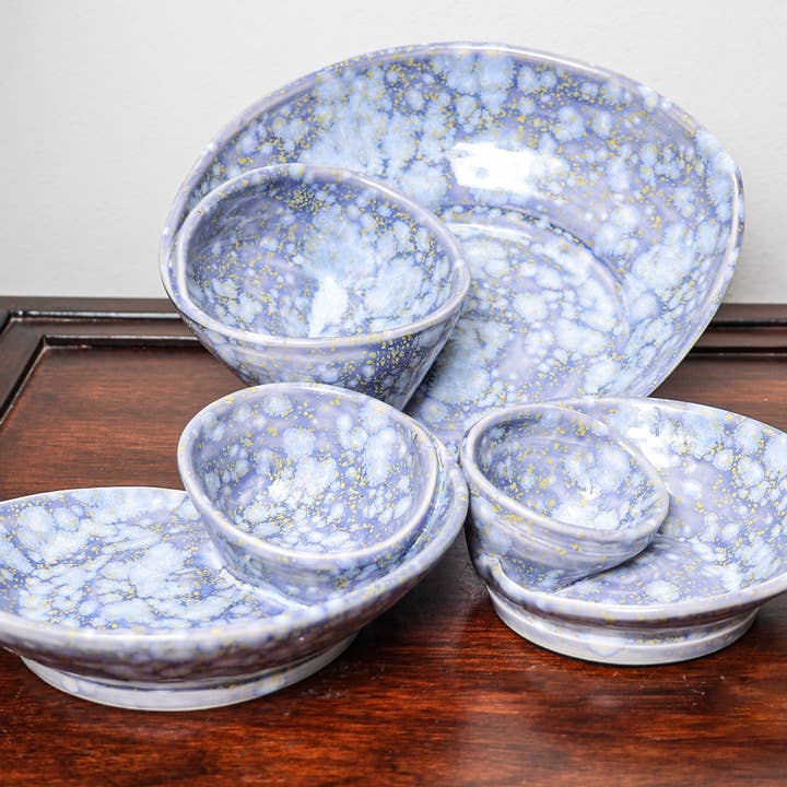 Sawdust and Clay - Wholesale Decorative Plate/Dish/Bowl - Artisan Swirly Bowls- Ceramic Serving Bowls- Assorted Case17