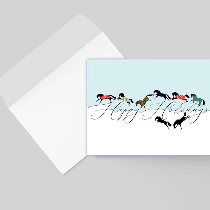 Horse Hollow Press - Wholesale Christmas Card - Horse Christmas Card / Canter Jump / Holiday Greeting Card
