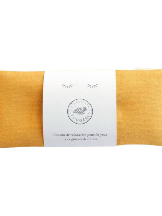Coussin de relaxation pour les yeux - Lin jaune moutarde pour la vente par Le Gang des Fougères
