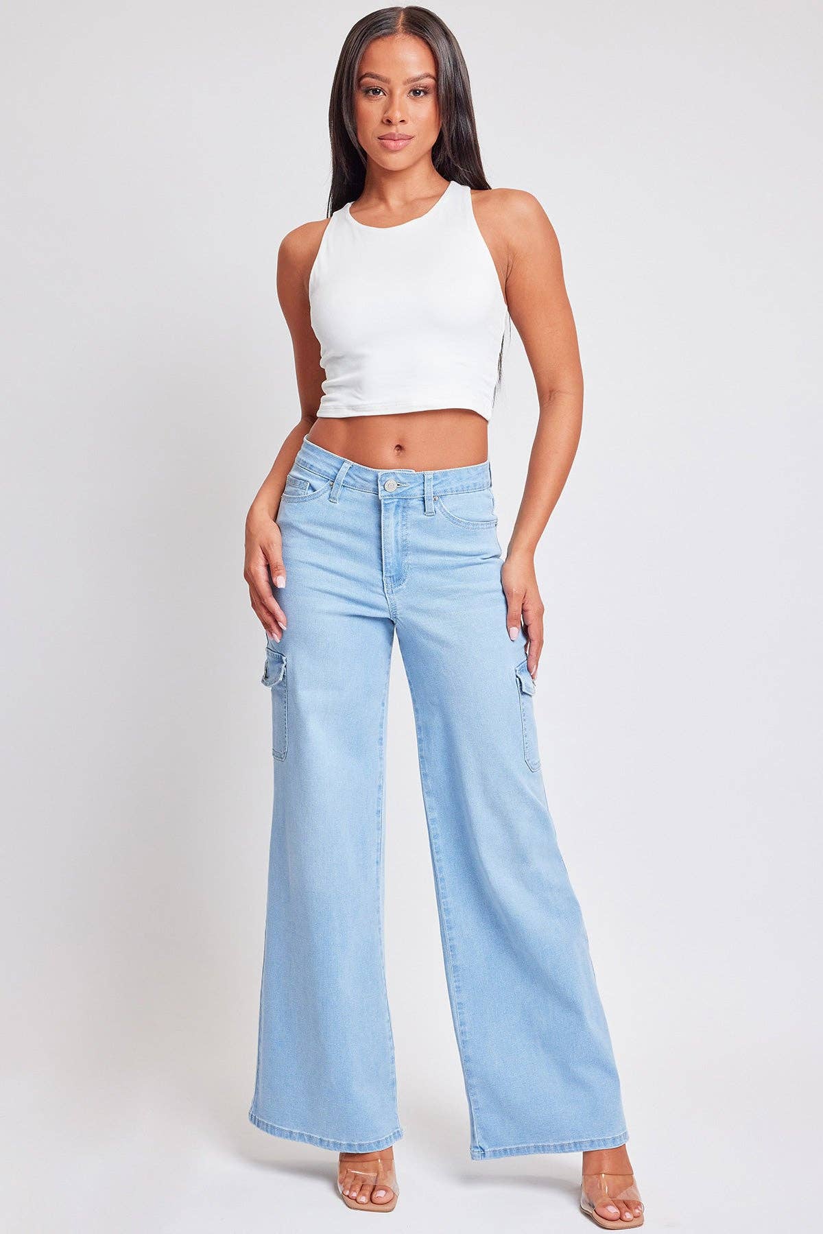 YMI – Großhandel Jeans – Damen – Junior Weit Geschnittene Skater Cargo Jeans-P6534011