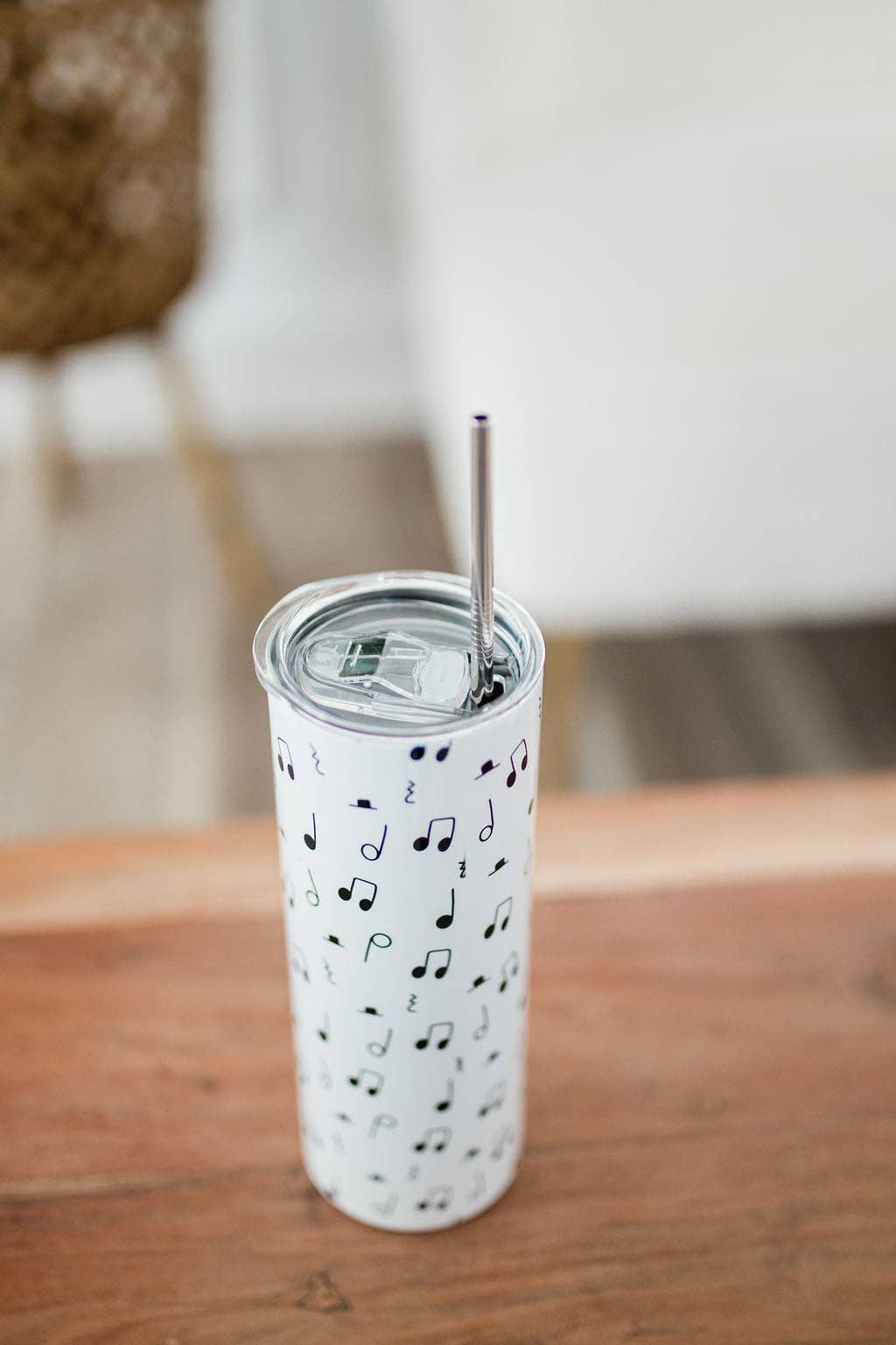 Musically Minted - Wholesale Insulated Mug/Tumbler - Black and White Music Note Skinny Tumbler7