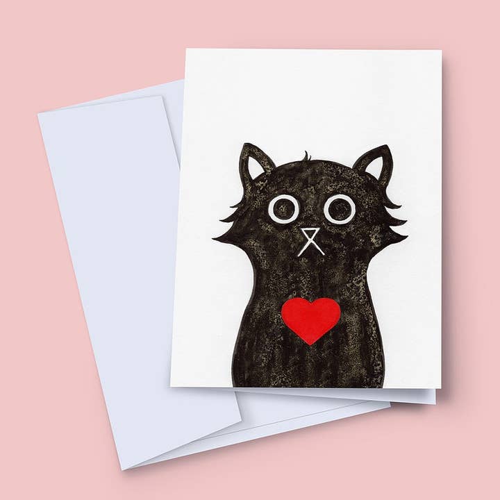 Love Cat Card, Valentines for wholesale by Baldy And The Fidget