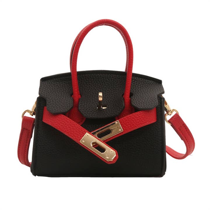 Little Trendy - Wholesale Crossbody Bag - Kids - Girls mini contrast color crossbody bag Kelly mini handbag