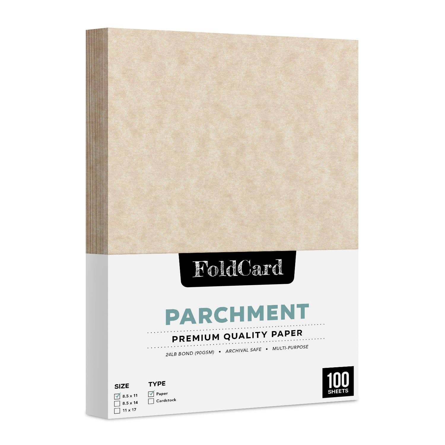 Fine Cardstock - Vendita all'ingrosso Attrezzature per lavoretti e fai da te - Carta pergamena 8,5 x 11, 24 libbre, 90 g/mq, 100 fogli3
