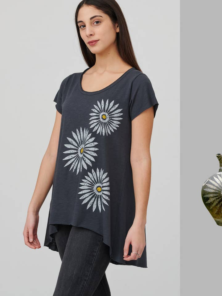 TUNIEK ROSSETES CHARCOAL GREY voor wholesale door inspira