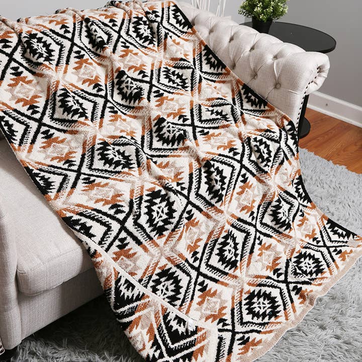Fashion City - Wholesale Throw Blanket - Tribal Pattern Cozy Soft Throw Blanket