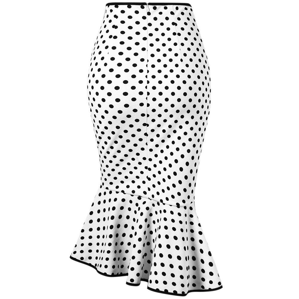 SALINA TRADING INC - Wholesale Skirt - Women's - Women Fashion Sexy Elegant Dot Printed Lace-Up Fishtail Skirt6