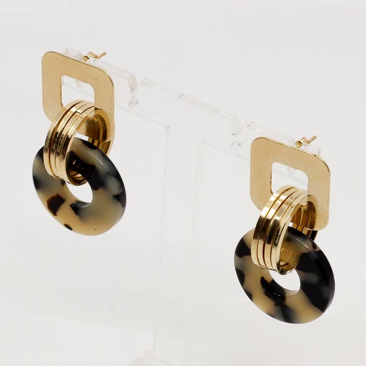 MEGAN Beige Tortoiseshell earrings for wholesale by Bonjour Aimée