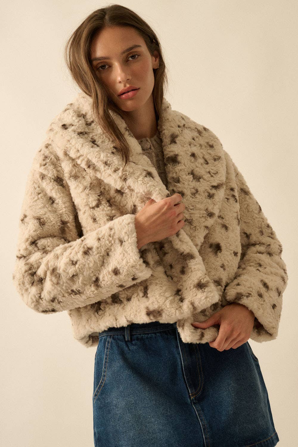 Promesa USA - Wholesale Jacket - Women's - Faux Rabbit Fur Fleece Shawl-Collar Pocket Jacket9