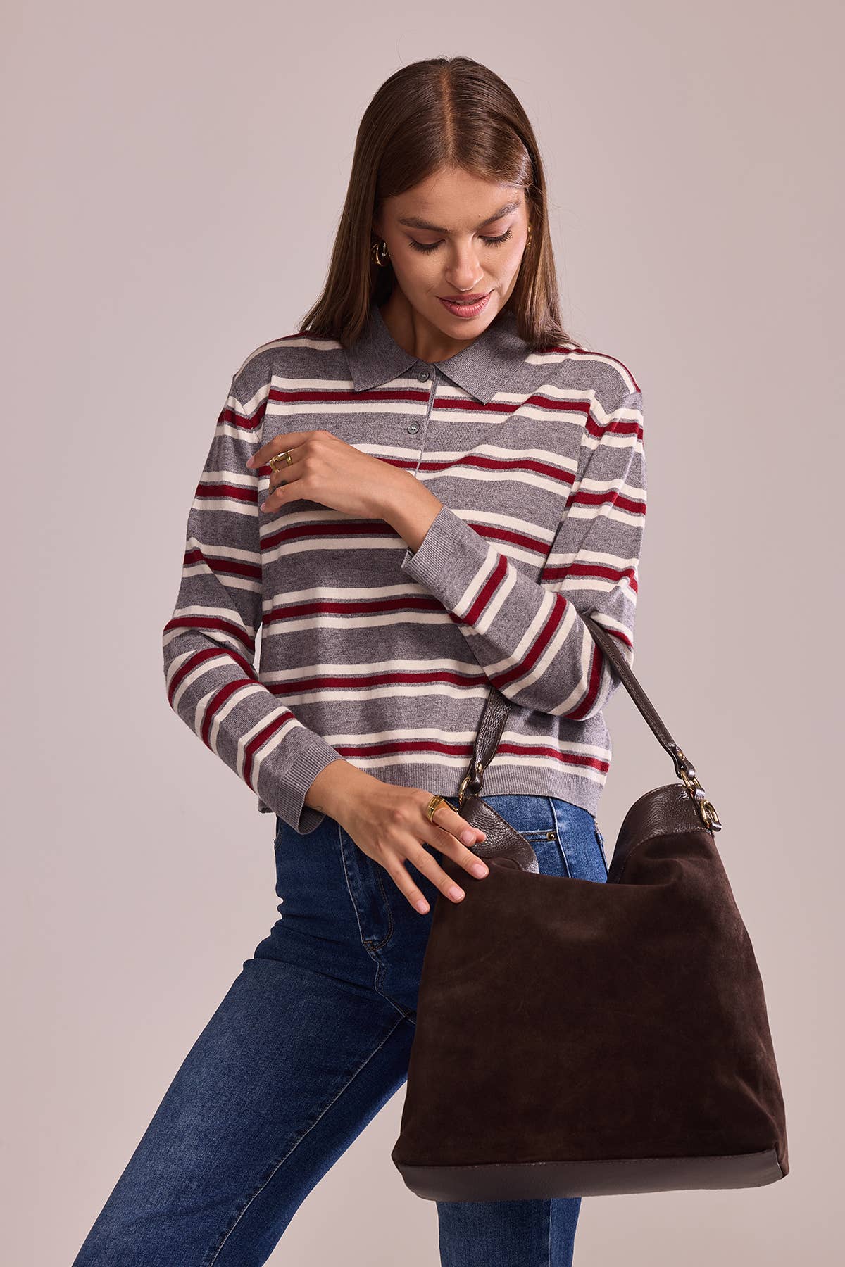 Cherry Paris - Wholesale Messenger Bag - Women's - CELINA SUEDE Bag - 419014