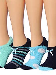 Tipi Toe Women's Colorful Cozy Anti-Skid Soft Fuzzy Sliper Socks FZ34-6 for wholesale by Gold Hose LLC