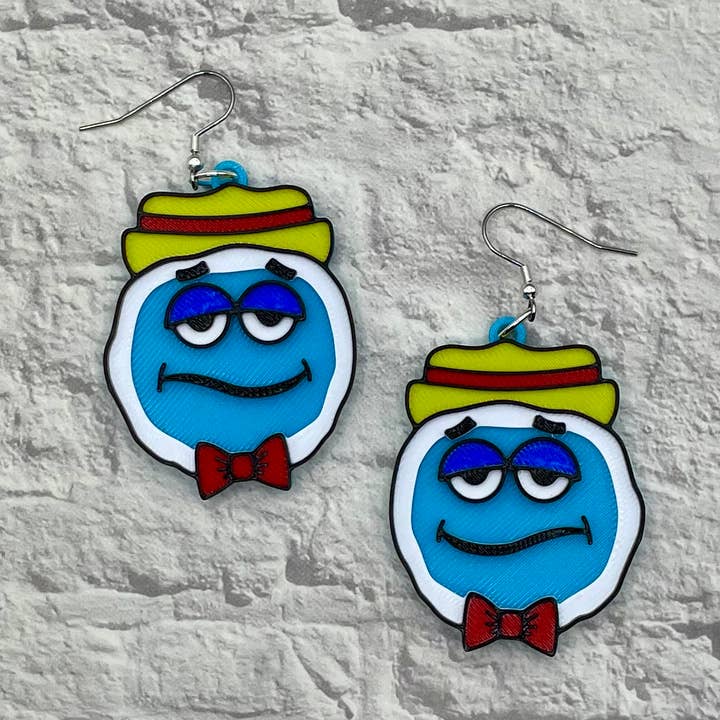 Cereal Boo Face Halloween Statement Earrings 3D Printed for wholesale by Cryptid Craft Studio