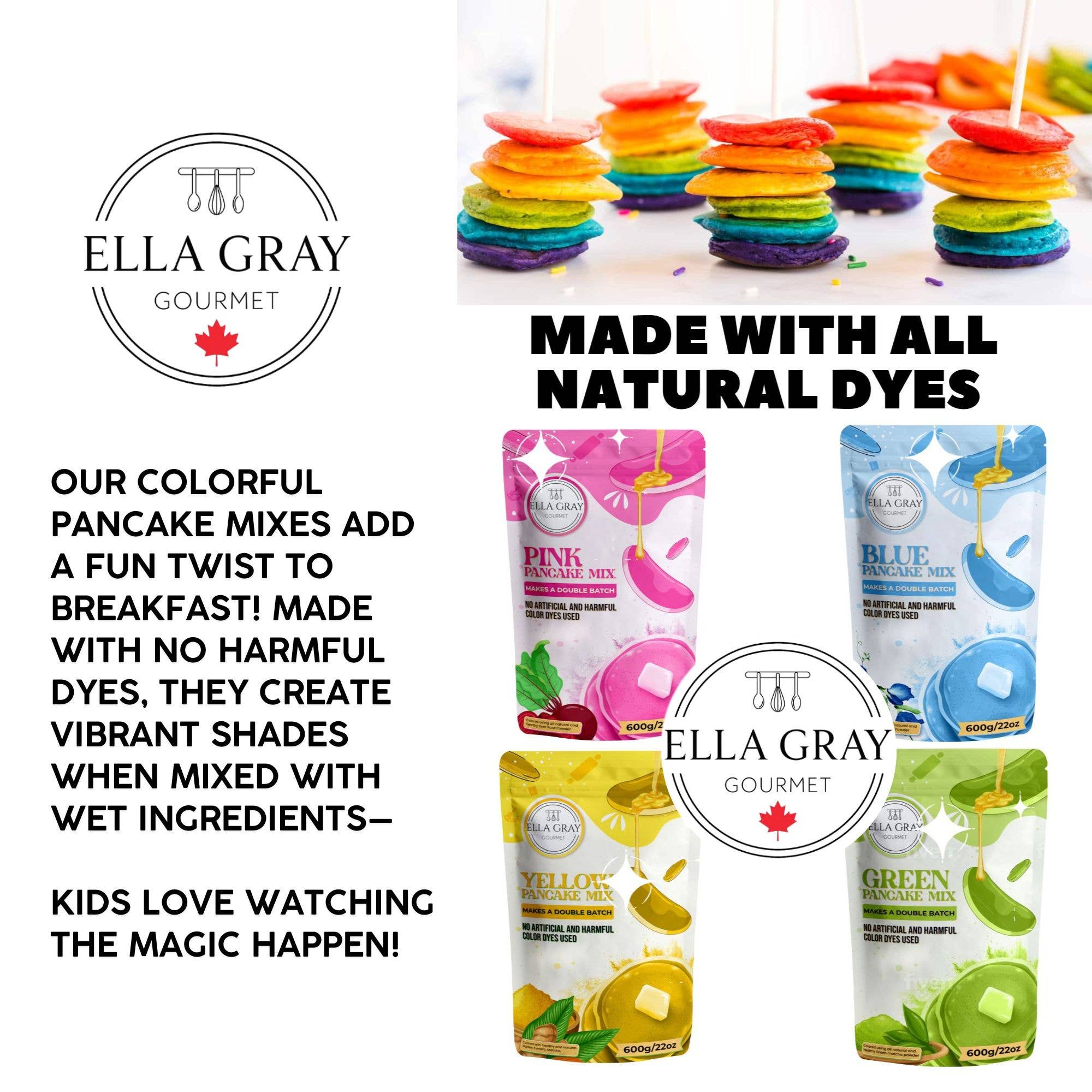 Ella Gray Gourmet - Vente Préparation pour pancakes - Mélange à crêpes rose 2