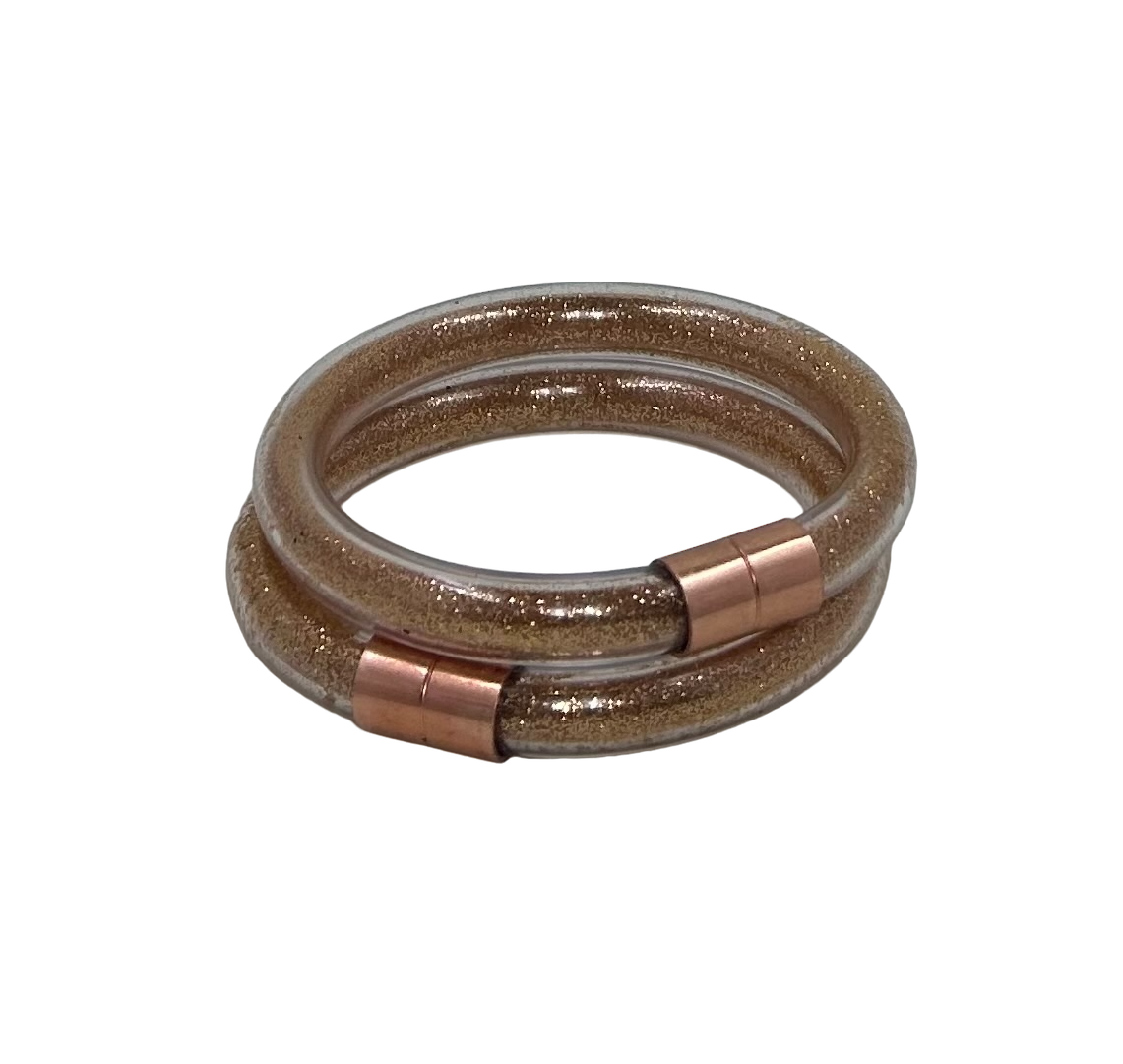 CutieDrop - Vente Bracelet jonc - Bracelet demi-inclusion scintillant doré3