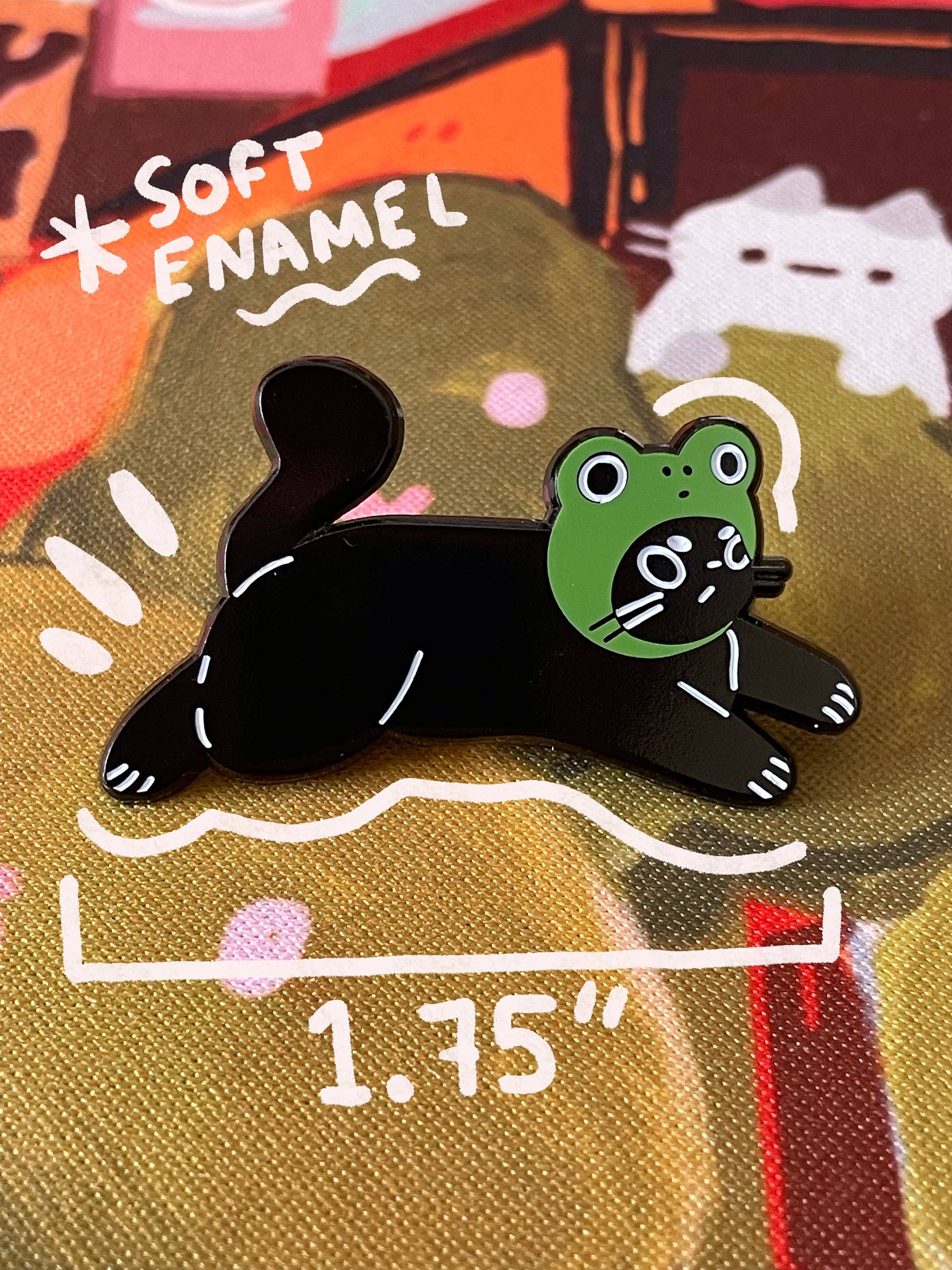 Paper Rat Illustrations - Wholesale Lapel Pin/Button - Frog Cat Enamel Pin1