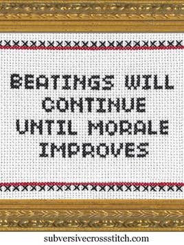 Beatings zullen doorgaan voor wholesale door Subversive Cross Stitch