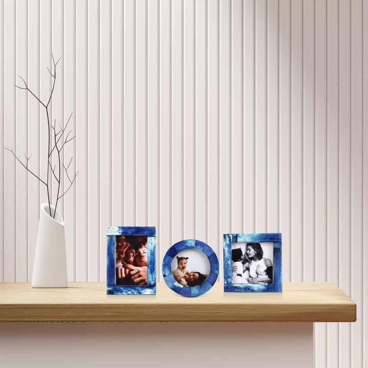 Baby Photo Frames Set of 3 Pieces Blue for wholesale on Faire