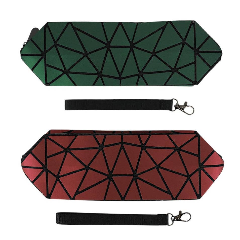 ASSORTED Geometric Triangle Pattern Makeup Pouch JB5526-14. (12PC) for wholesale on Faire9