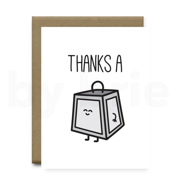 Thanks a Ton | Tarjeta de felicitación para venta al por mayor de by brie