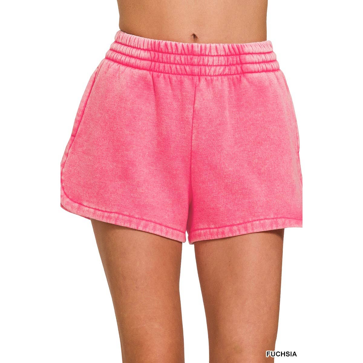 Blue Bunny Inc - Wholesale Shorts - Women's - Acid Washed Elastic Waist Dolphin Shorts Sporty Casual Vibe4