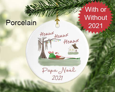 Sew Many Blessings LA - Vente Objets de décoration - Décoration de Noël | Père Noël cajun dans le marais 2023 en option2