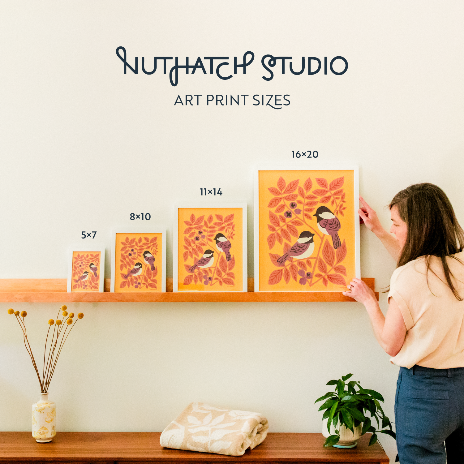 Nuthatch Studio - Wholesale Art Print - Hummingbird & Lavender Giclée Art Print: Bird & Floral Decor4