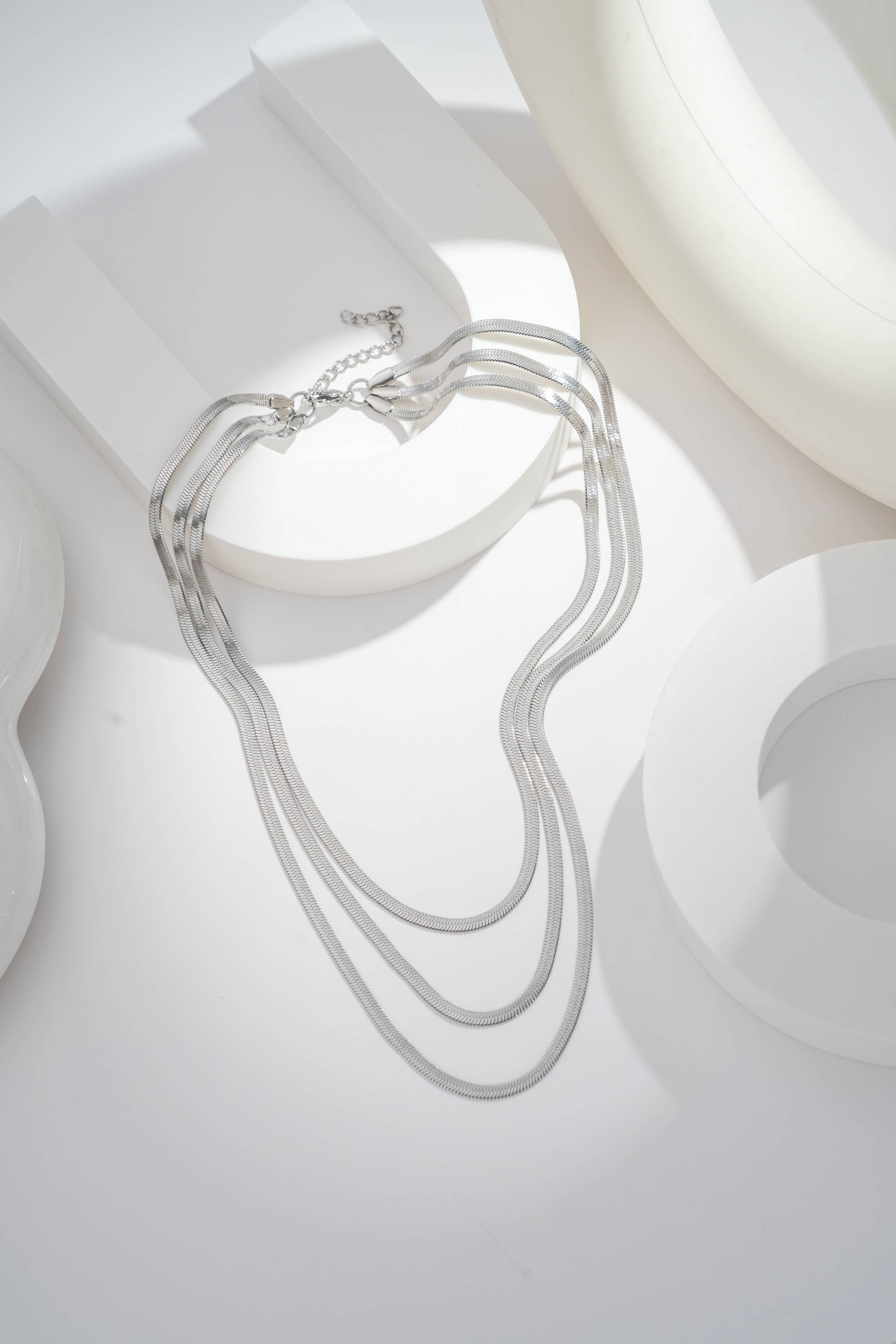 COSMOS - Wholesale Link & Chain Necklace - Elegance Trio Necklace – Multi-Strand Stainless Steel0