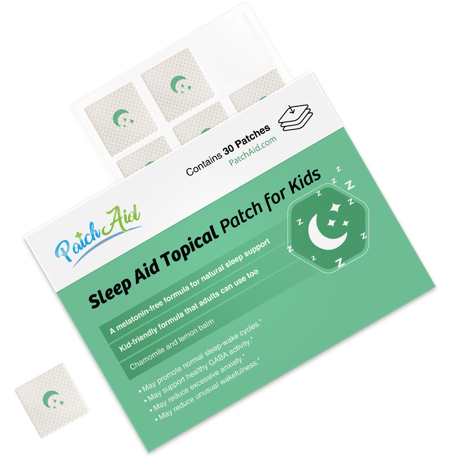 PatchAid - Wholesale Oral Supplement/Vitamin - Kids Sleep Aid Topical Patch - Melatonin-Free Sleep Aid2