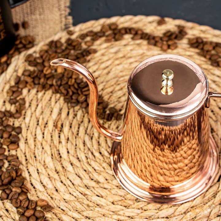 ANATOLIACRAFT - Wholesale Tea Pot - Copper Coffee & Tea Serving Pot | Handmade Solid Copper Coffee Pot | Handmade Copper Kitchen Utensil