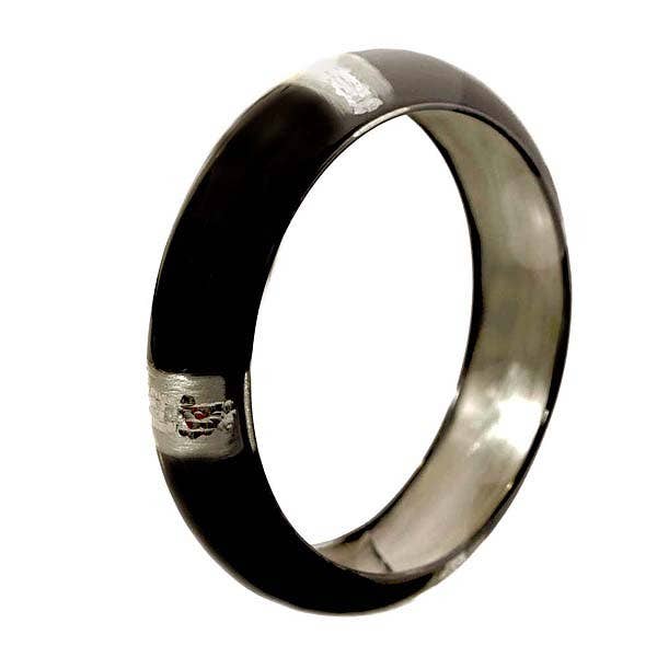 Cavas  gioielli - Wholesale Bangle Bracelet - Ruthenium-plated silver slave bracelet, alternating0