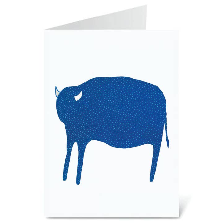 Blue Bison Greeting Card for wholesale by Stella Nall