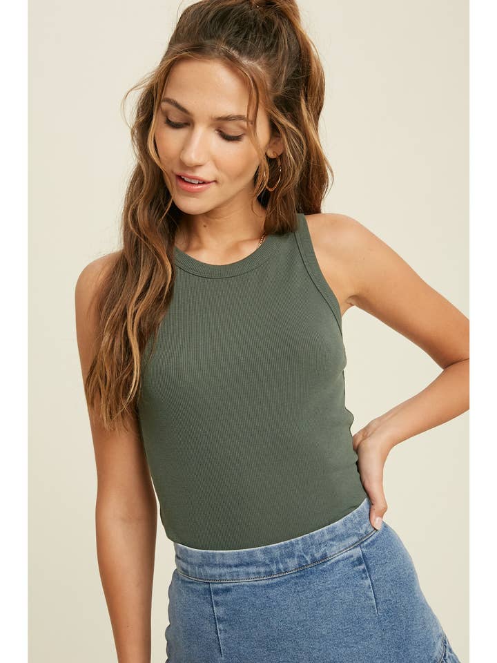 Wishlist Apparel - Wholesale Tank Top - Women's - CREW NECK RIBBED KNIT TANK TOP / WL18-104444