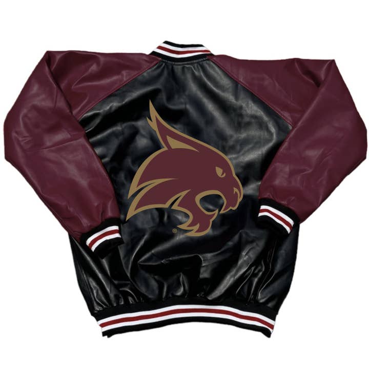 Texas State Varsity Letterman Jacket for wholesale by Lojo Collegiate Apparel