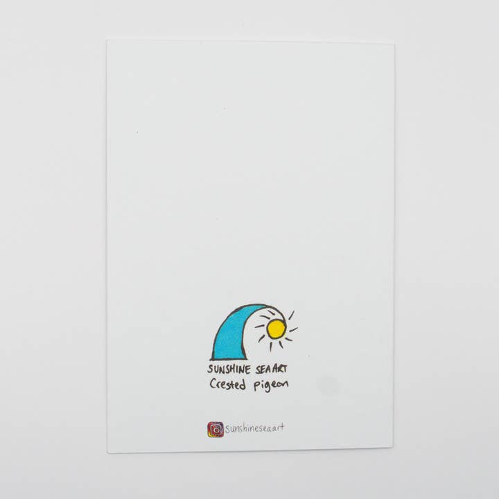 Sunshine Sea Art - Wholesale Birthday Card - Crested Pigeon Greeting Card Australian Bird Birthday Card