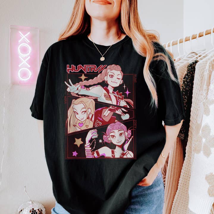 K-Pop Demon Hunters T-Shirt, Huntrix, Kpop Idol Group Shirt and other Purchase Wholesale kpop demon. Free Returns & Net 60 Terms on Faire trending on Faire.