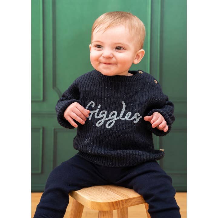 Giggles Chunky Knit Slouchy Babytröja Tröja-Ekologisk för wholesale av Viverano Organics