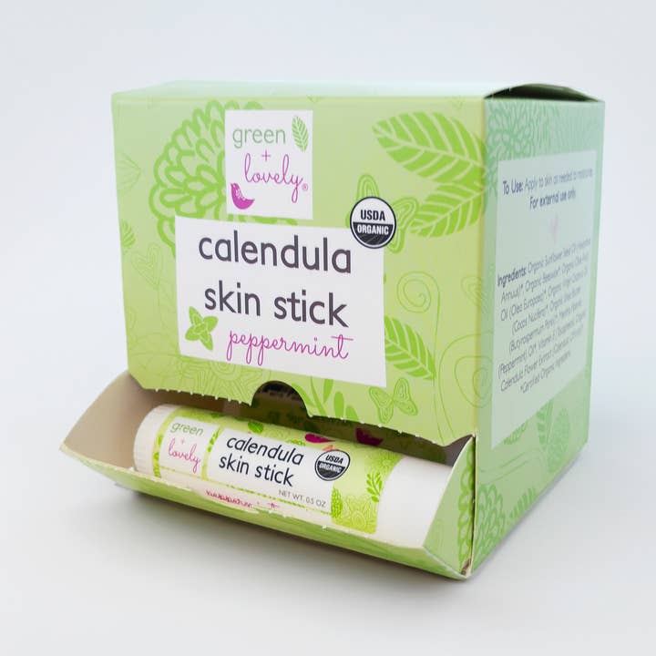 Peppermint Skin Stick-hoesje met display - 15 lotionsticks voor wholesale door green + lovely