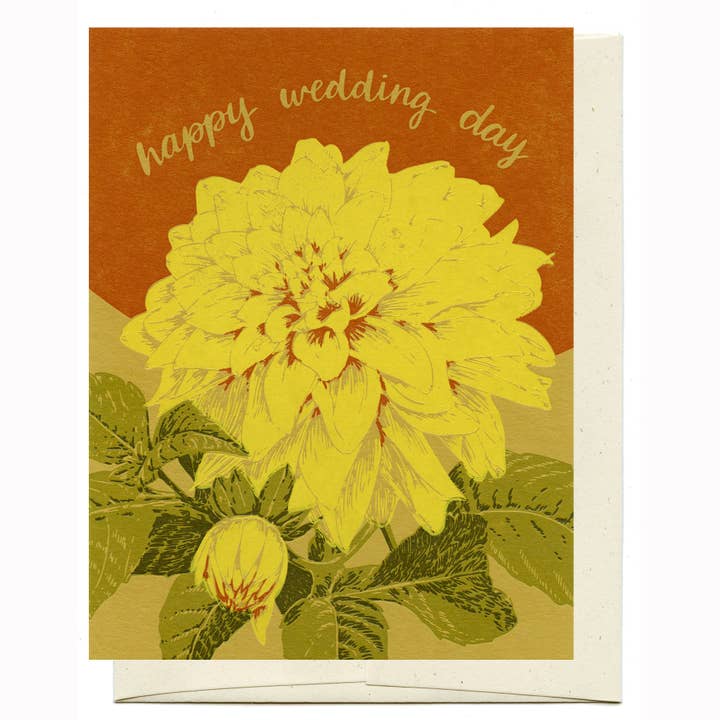 Yellow Wedding Day Card for wholesale by Kiss The Paper
