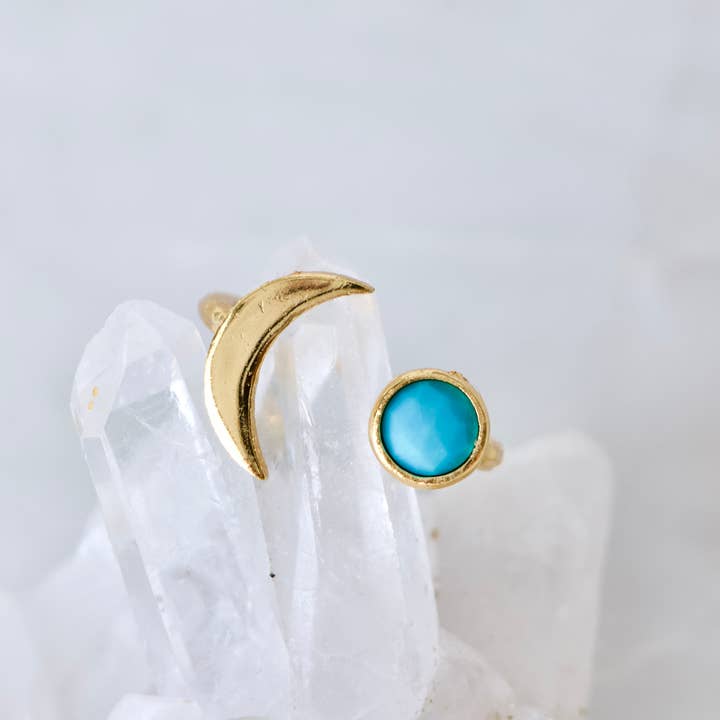 Mesa Blue - Wholesale Cocktail/Statement Ring - Turquoise Crescent Ring
