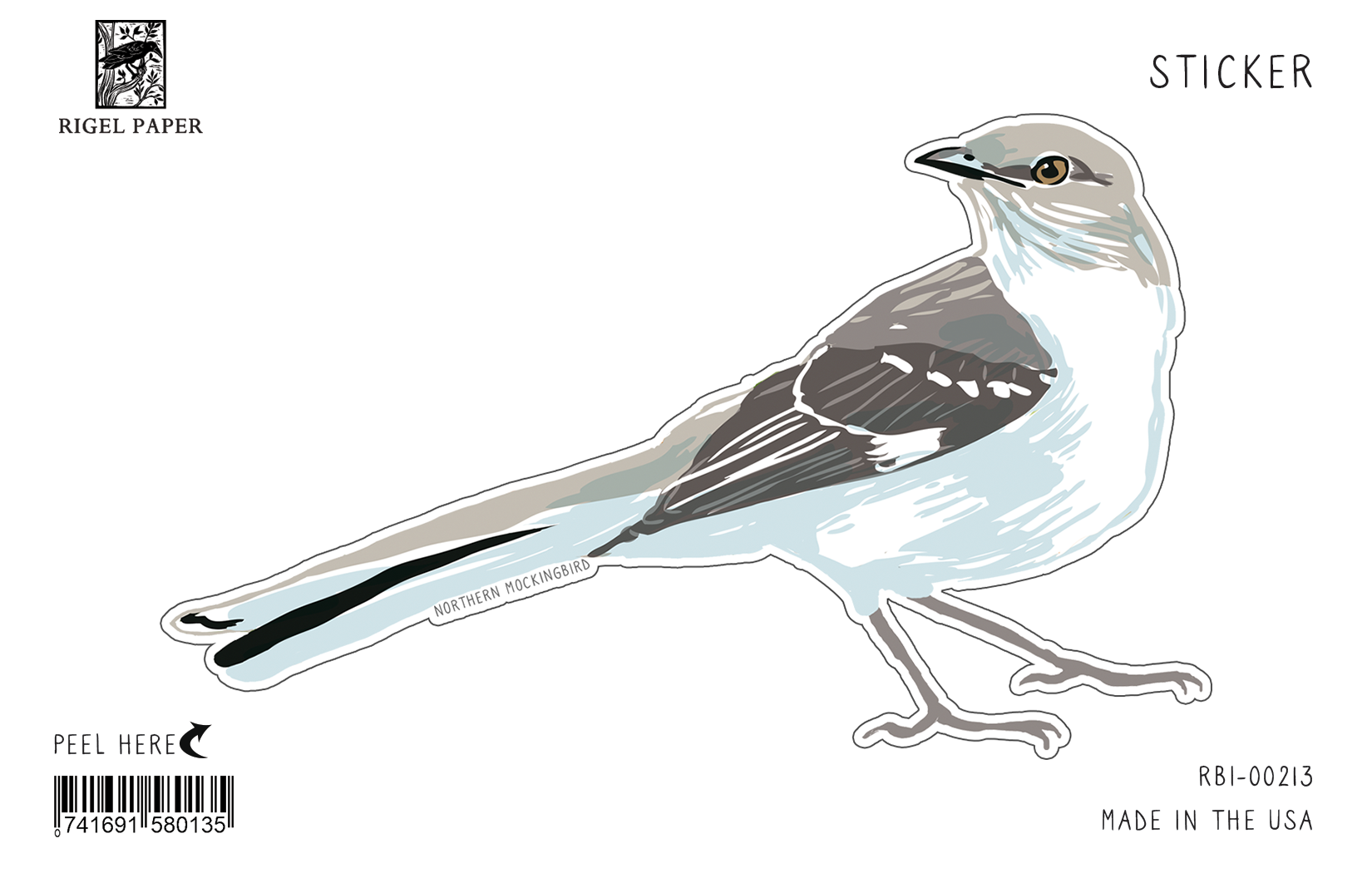 Rigel Paper - Wholesale Sticker - RBI-213 Mockingbird Bird Sticker0