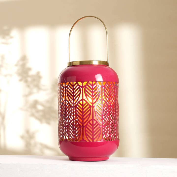Round Metal Lantern with Scroll Cut-Outs – Decorative Candle Holder for wholesale by Expo Bazaar