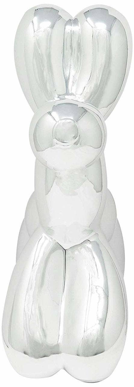 Interior Illusions Plus – wholesale Money/piggy bank – Silver Mini Ceramic Dog Piggy Bank - 7.5" tall2