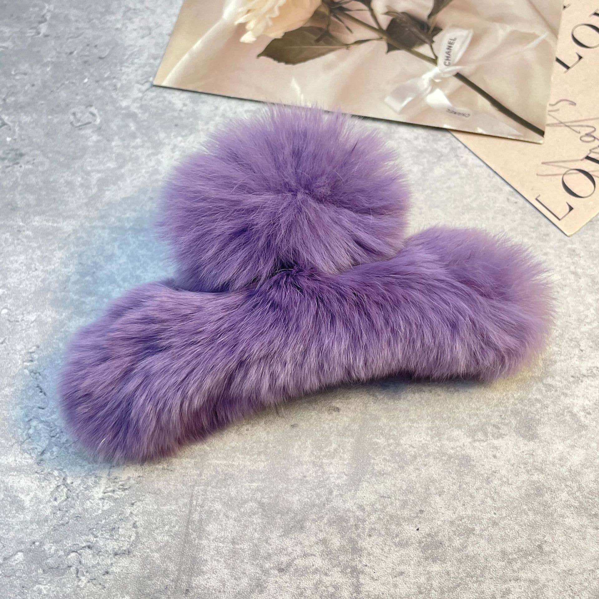 ACCITY - Wholesale Hair Clip - Women's - Rex Rabbit Fur Claws - Elegant Mixed Color Clips_CWASC159121